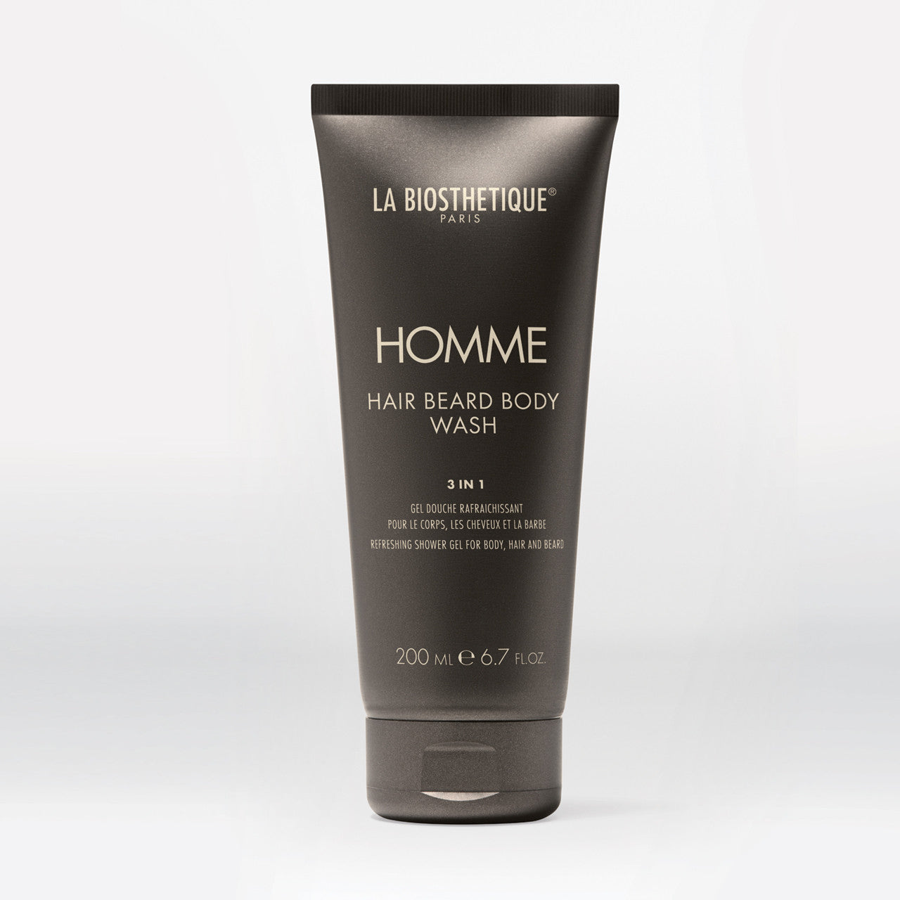 La Biosthetique's Homme Hair Beard Body Wash - 3 in 1. 3 in 1: Shower gel, shampoo, and beard shampoo in one. This delightfully scented all-in-one product gently and reliably cleanses whilst conditioning skin and hair. This product is 200ml. La Biosthetique Australia stockist. Free Shipping for orders over $350. Shipping in Australia only.