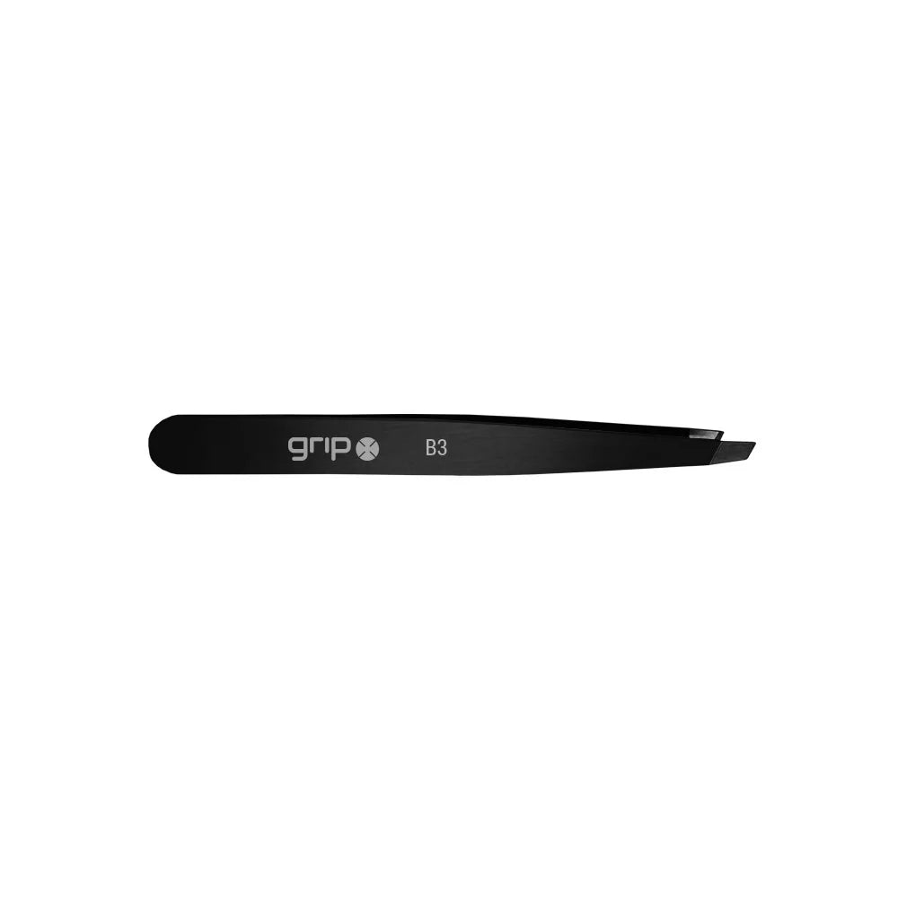Grip Claw Slanted Tip Tweezer B3 (Matte Black) Engineered with a precision tip to easily and firmly grip every hair type. It is durable, hygienic and comfortable to hold to. An excellent tweezer that is crafted from the highest quality of Stainless Steel. Free Shipping for orders $350. Grip Australian stockist. Shop now!