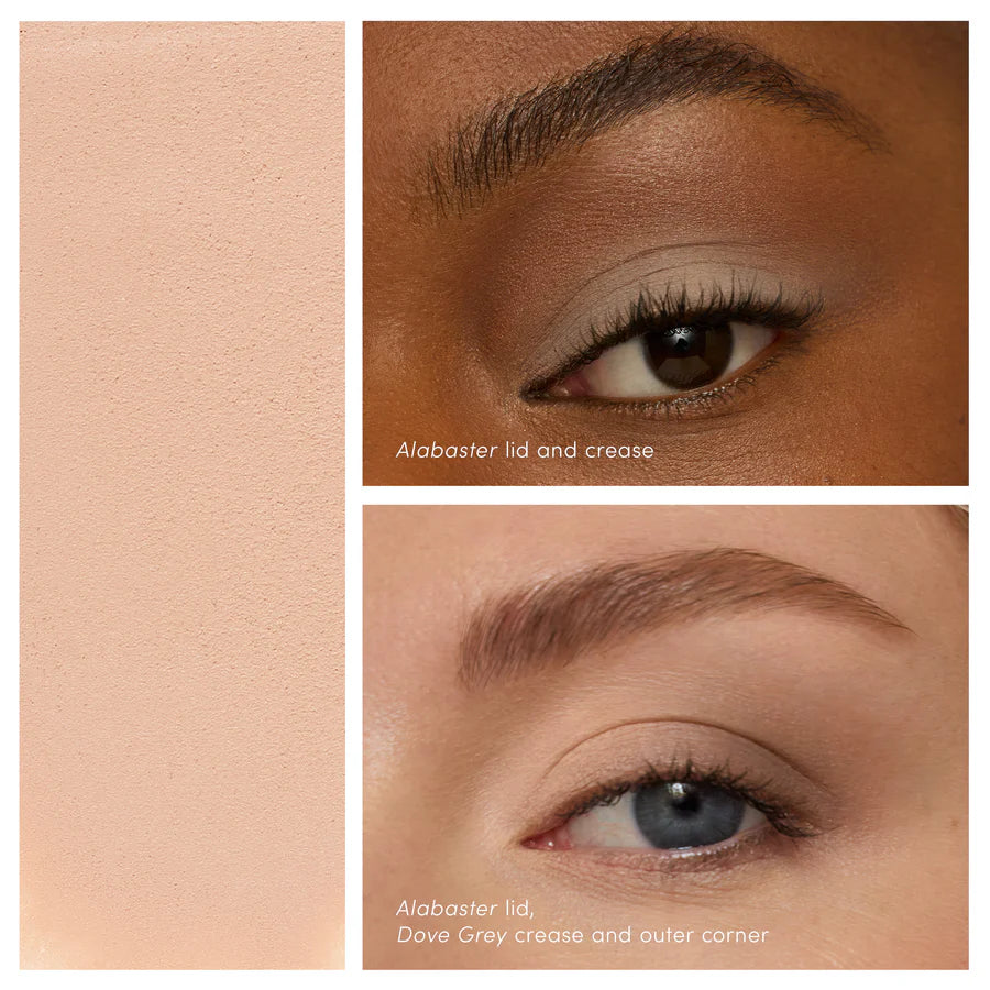Jane Iredale ColorLuxe Eye Shadow Stick - shade Alabaster. How it looks on different skintone and different ways to put in on the eye corners. Jane Iredale Australian Stockist.