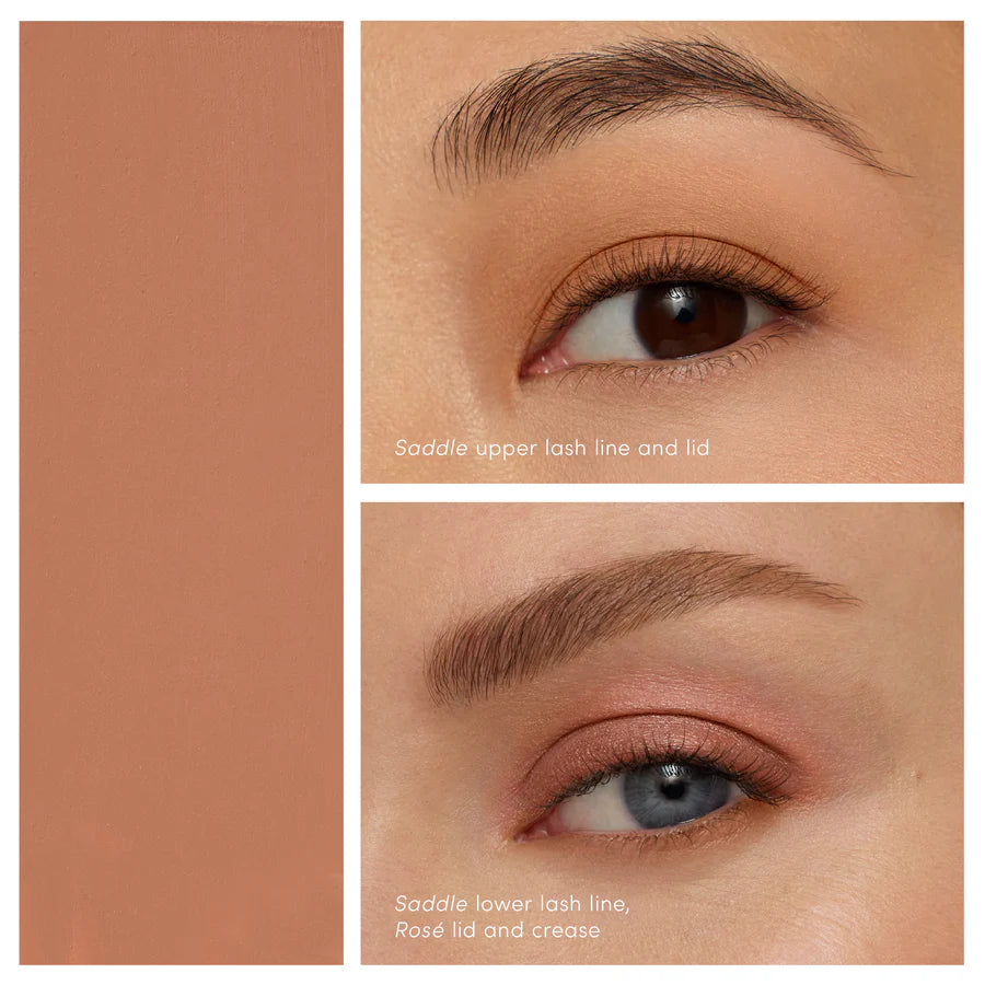 Jane Iredale ColorLuxe Eye Shadow Stick - shade Saddle. How it looks on different skintone and different ways to put in on the eye corners. Jane Iredale Australian Stockist.
