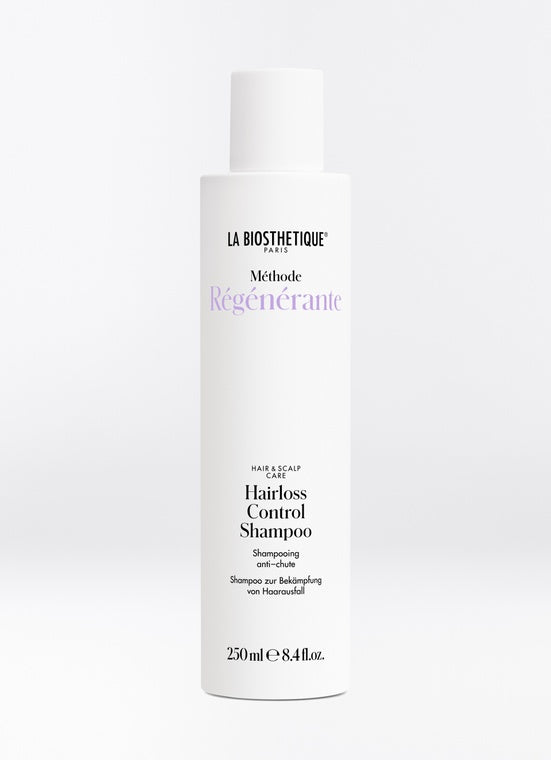 La Biosthetique Methode Regenerante Hairloss Control Shampoo. This mild shampoo gently cleanses and nourishes the scalp, promoting strong, healthy hair growth while preventing premature aging and hair loss. Shop Now. Shipping in Australia only. Free Shipping for orders $350+. La Biosthetique Australian stockist.