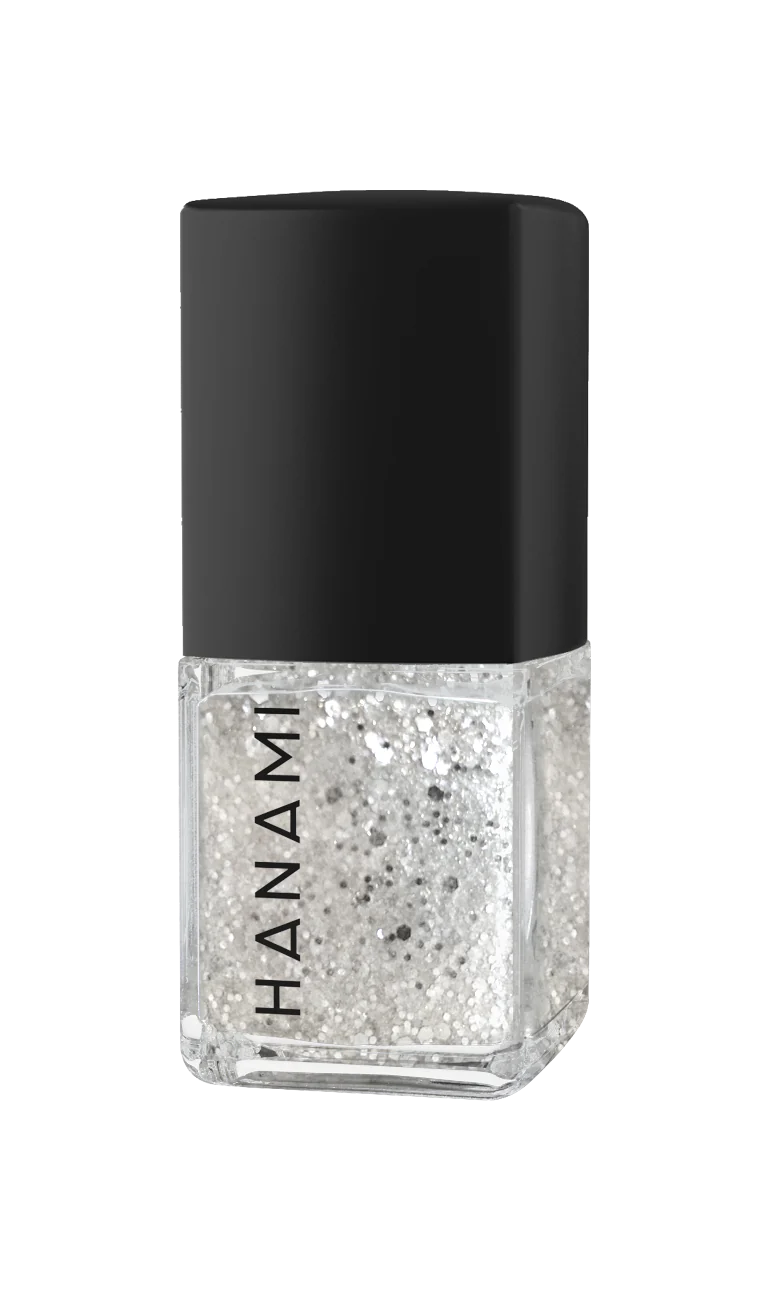 Hanami Nail Polish. Shade Technologic - Sparkly silver and gold. Packed with fine or chunky glitter, this dazzling polish adds a bold, multi-dimensional sparkle. Perfect for party-ready nails, statement looks, or adding extra shine to any manicure. Hanami Australian stockist. Shipping only in Australia. Free Shipping for orders over $350. Shop now!