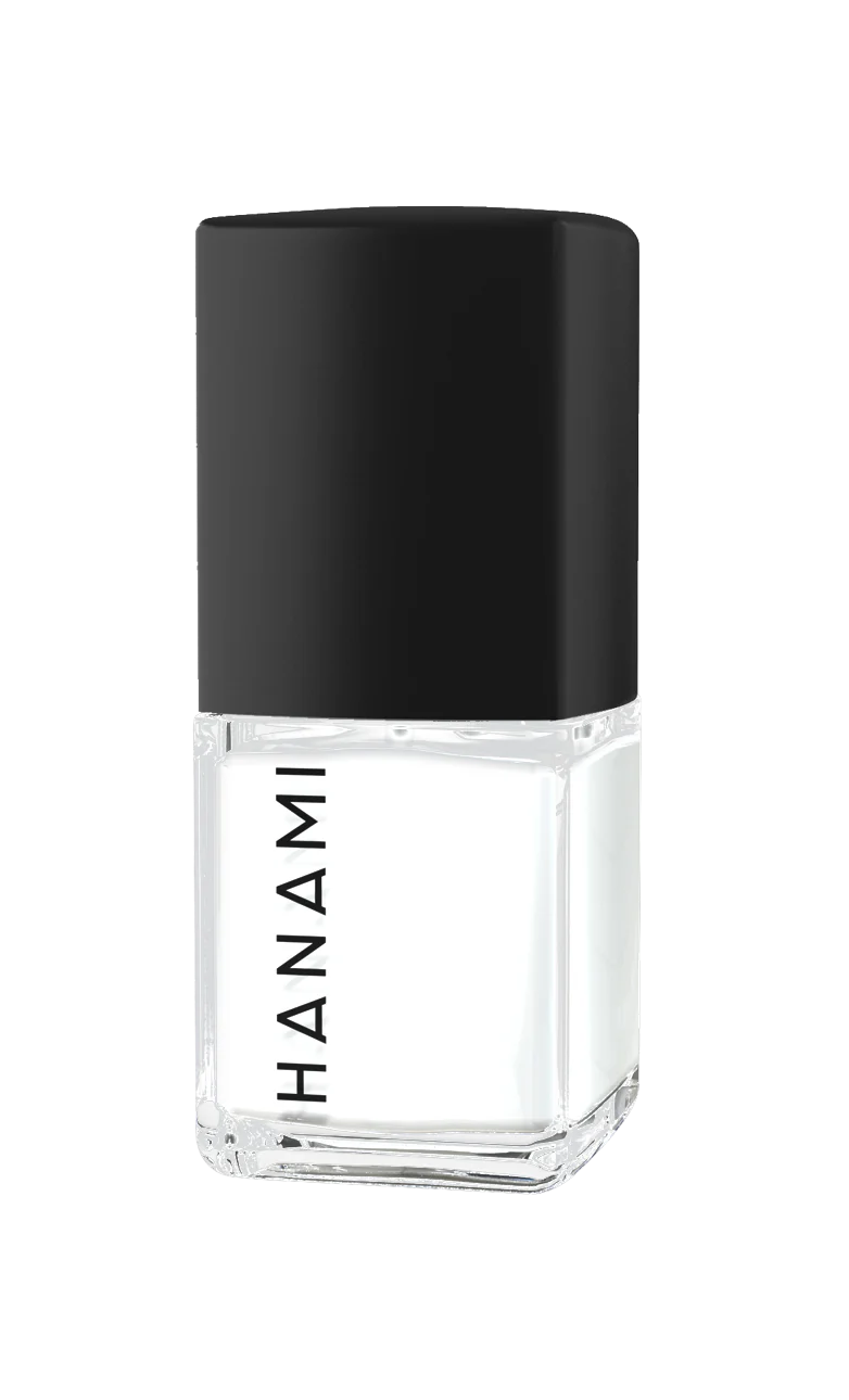 Hanami brand nail polish. Shade Head in the Snow - Pure White. High-shine glossy nail polish for a fresh, salon-quality manicure. Smooth, vibrant finish in a variety of colors. Australian-made and cruelty-free. Free shipping on orders over $350. Hanami Australian stockist. Shop now!