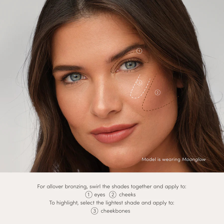 Tips on applying Jane Iredale's PureBronze Shimmer Bronzer Refill. Brilliant shimmer bronzer palette with four complementary shades – blend together to create radiant, glowing looks or use individually as a bronzer, highlighter, blush, and shadow. Shop Now. Shipping in Australia only. Free Shipping for orders $350+. Jane Iredale Australian Stockist.