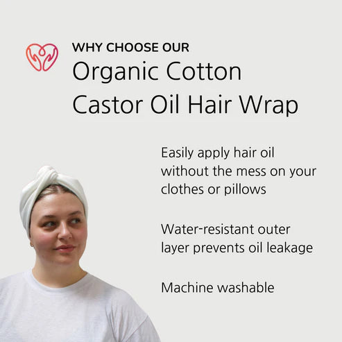 Organic Cotton Castor Oil Hair Wrap. Transform your hair care routine with our Organic Cotton Castor Oil Hair Wrap, designed to maximize the benefits of your hair oil treatments. A Better Australian stockist. Free Shipping for orders over $350. Shipping only in Australia. Shop now!