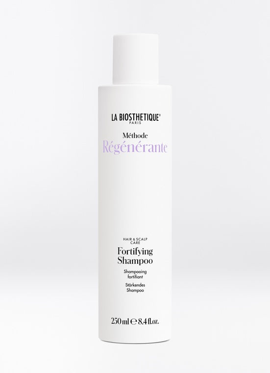 La Biosthetique METHODE REGENERANTE Fortifying Shampoo. The mild shampoo fortifies the hair roots, gives weakened, brittle hair new strength and prepares the scalp for subsequent care to combat hair loss and hair growth disorders. La Biosthetique Australian stockist. Free Shipping for orders above $350. Shipping in Australia only. Shop now.