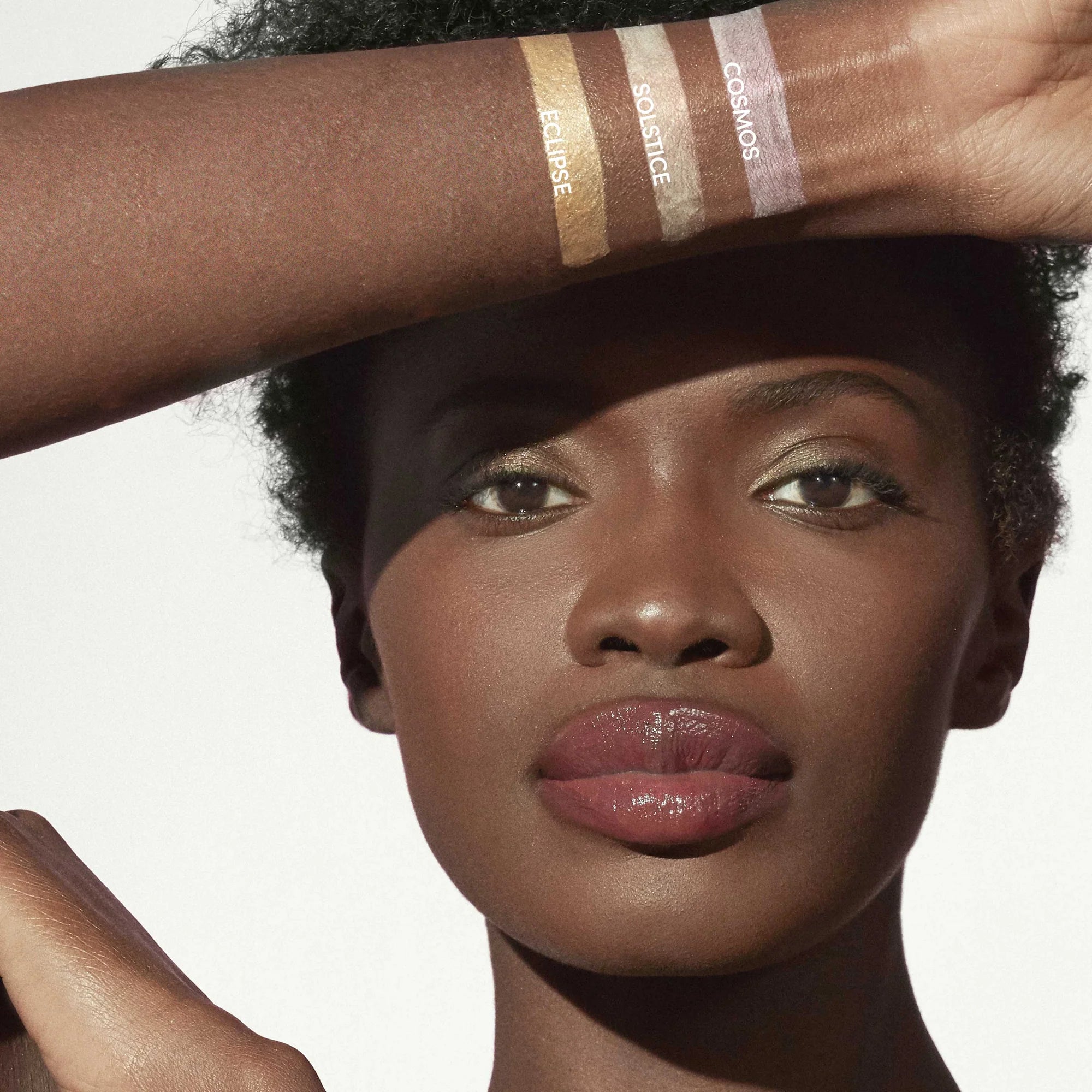 Jane Iredale's Glow Time Highlighter Sticks swatches in the woman's arm. Jane Iredale Australian Stockist. Shop Now. Shipping in Australia only. Free Shipping for orders $350+.