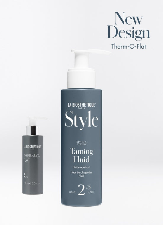 Style range Taming Fluid. This thermoactive straightening fluid turns undesirable curls or stubborn, frizzy hair into perfectly straightened hair up until the next wash. La Biosthetique Australia stockist. Shipping in Australia only. Free shipping for oders $350+.