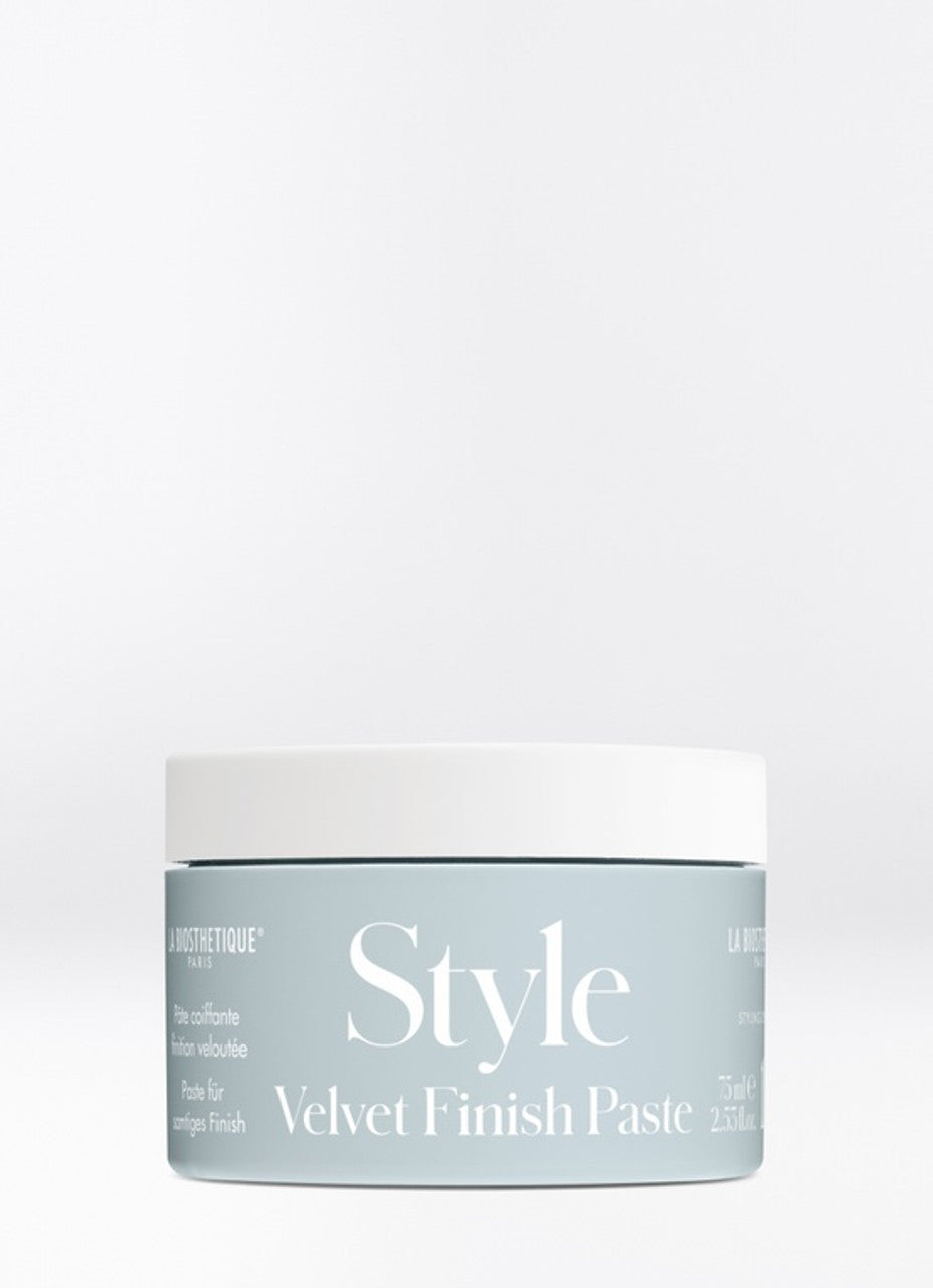 Style Velvet Finish Paste - The vegan styling paste shapes and completes hairstyles with plant waxes, caring ingredients and a silky matte finish – for flexible definition and natural hold. La Biosthetique stockist. Geelong based.