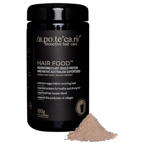 Apotecari's Hair Food is a premium vegan fine powder for men & women seeking stronger, thicker hair & healthy follicles.