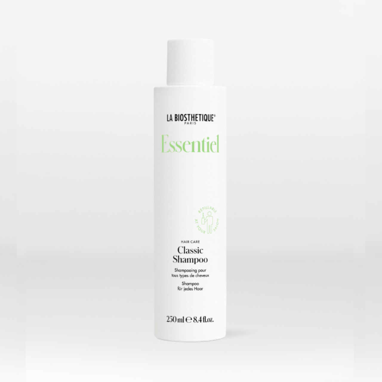 La Biosthetique's Essentiel Classic Shampoo balancing shampoo to restore balance and maintain the hair’s natural beauty.