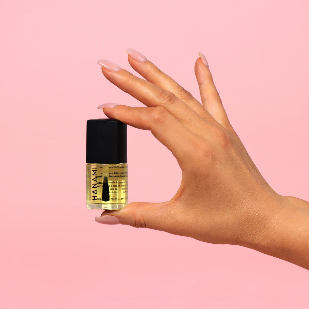 Hanami Nail treatment - Rescue me and Cuticle Oil. A powerful blend of nourishing oils, vitamins, and antioxidants, infused with celery seed extract—one of the first plant-based nail plate thickeners. Hydrate, strengthen &amp; restore! Hanami Australian stockist. Free Shipping for orders over $350. Shop now!