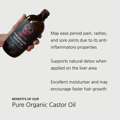 Pure Organic Castor Oil (Amber Glass Bottle). Our all-natural Castor Oil is cold-pressed, hexane-free, and bottled in glass, ensuring the highest quality for your skin and hair care needs. A Better Australian stockist. Free Shipping for orders over $350. Shipping only in Australia. Shop now!