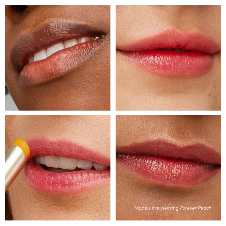 Jane Iredale's Just Kissed® Lip and Cheek Stain - Swatch Forever Peach in different type of lips