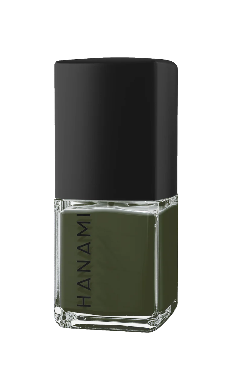 Hanami nail polish. Shade The Moss - Army green. Sleek and modern, matte nail polish dries to a velvety, shine-free finish. Perfect for a sophisticated, understated look, this formula offers a soft, smooth texture that adds an effortlessly chic touch to any manicure. Hanami Australian stockist. Free Shipping for orders over $350. Shipping only in Australia. Shop now!