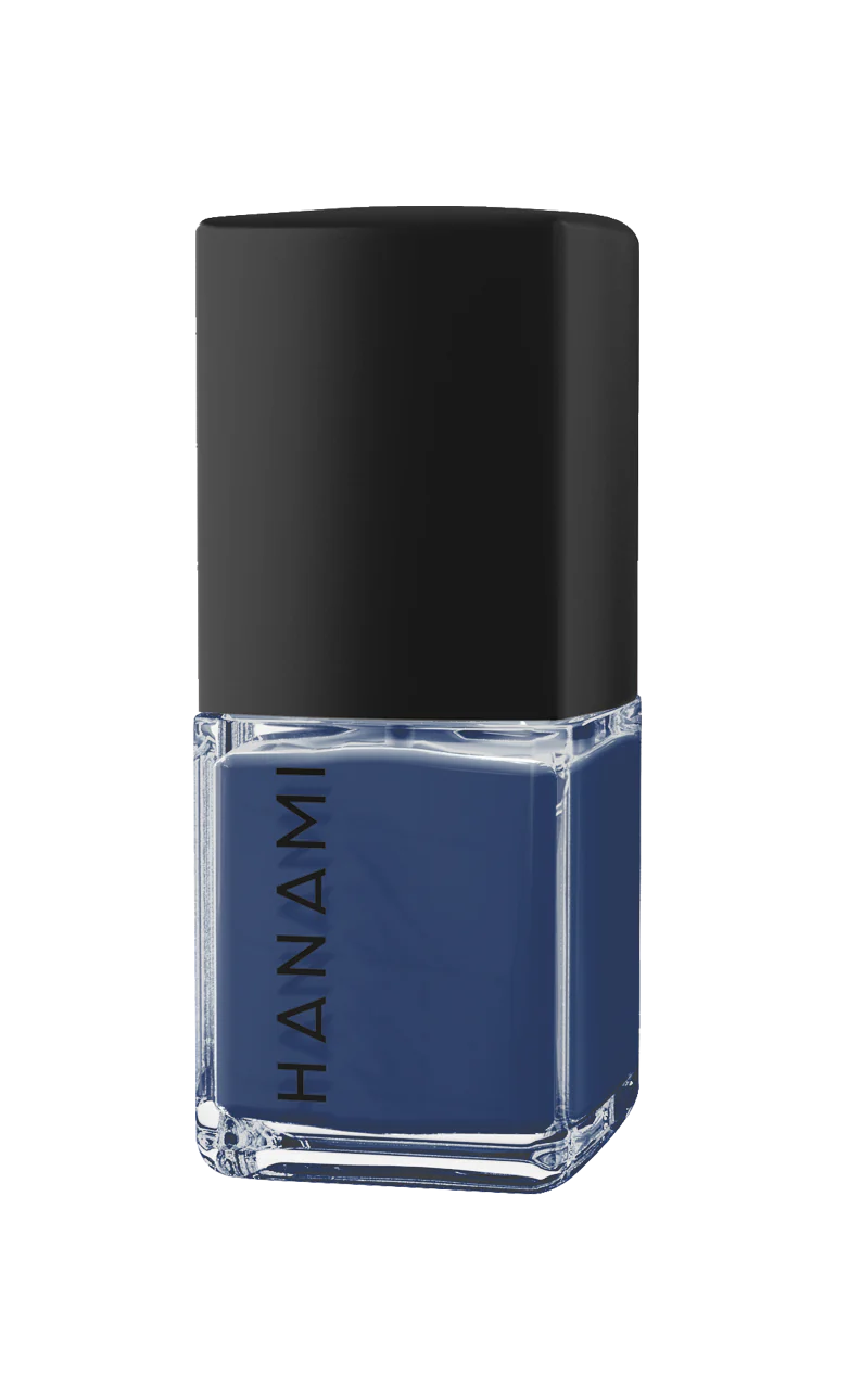 Hanami brand nail polish. Shade Nocture - Rich Denim Blue. High-shine glossy nail polish for a fresh, salon-quality manicure. Smooth, vibrant finish in a variety of colors. Australian-made and cruelty-free. Free shipping on orders over $350. Hanami Australian stockist. Shop now!