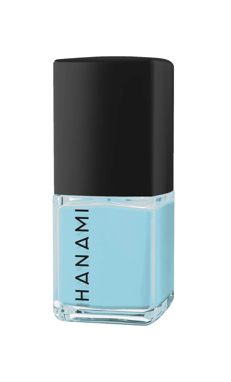 Hanami brand nail polish. Shade Float On - Cyan. High-shine glossy nail polish for a fresh, salon-quality manicure. Smooth, vibrant finish in a variety of colors. Australian-made and cruelty-free. Free shipping on orders over $350. Hanami Australian stockist. Shop now!