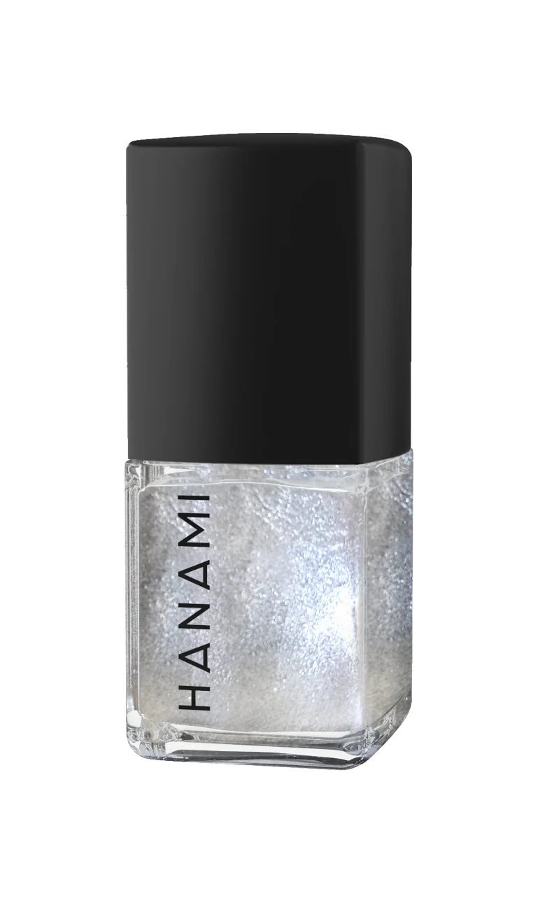 Hanami Nail Polish. Shade Reflektor - Silver chrome. Packed with fine or chunky glitter, this dazzling polish adds a bold, multi-dimensional sparkle. Perfect for party-ready nails, statement looks, or adding extra shine to any manicure. Hanami Australian stockist. Shipping only in Australia. Free Shipping for orders over $350. Shop now!