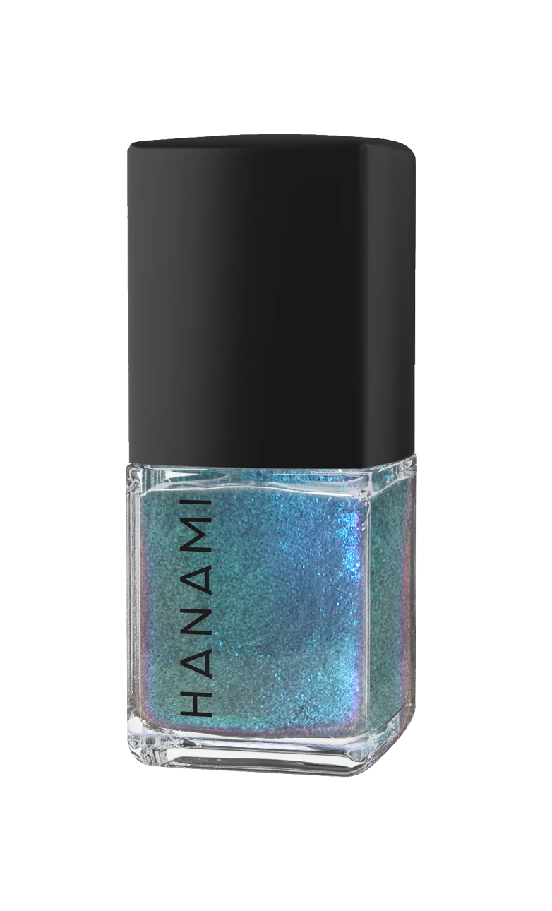 Hanami Nail Polish. Shade Phenomena - Sapphire blue, with a pink and blue shift. Packed with fine or chunky glitter, this dazzling polish adds a bold, multi-dimensional sparkle. Perfect for party-ready nails, statement looks, or adding extra shine to any manicure. Hanami Australian stockist. Shipping only in Australia. Free Shipping for orders over $350. Shop now!