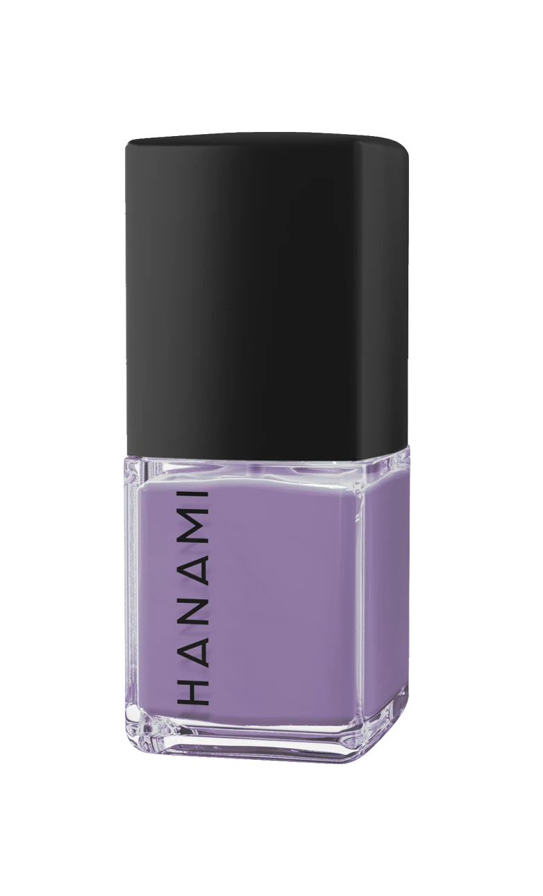 Hanami brand nail polish. Shade One Evening - Light lavender. High-shine glossy nail polish for a fresh, salon-quality manicure. Smooth, vibrant finish in a variety of colors. Australian-made and cruelty-free. Free shipping on orders over $350. Hanami Australian stockist. Shop now!