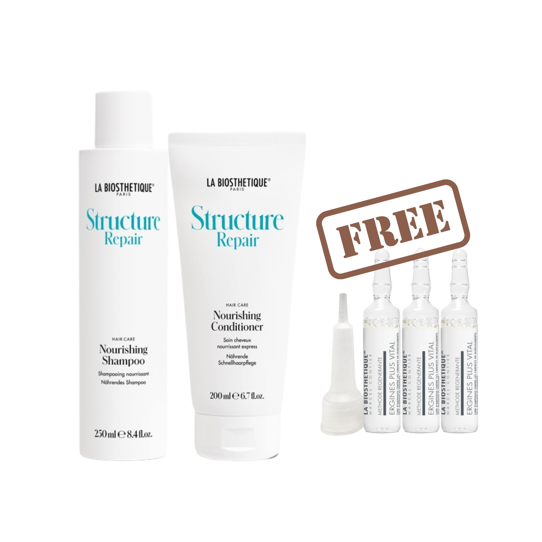 Indulge your locks with the ultimate dry hair care package from La Biosthetique! Purchase our Structure Repair Shampoo, Conditioner bundle and receive a Complimentary Long Hair Ampoules for free—a $35 value! La Biosthetique Australian stockist. Free Shipping for orders over $350. Shipping only in Australia. Shop now!