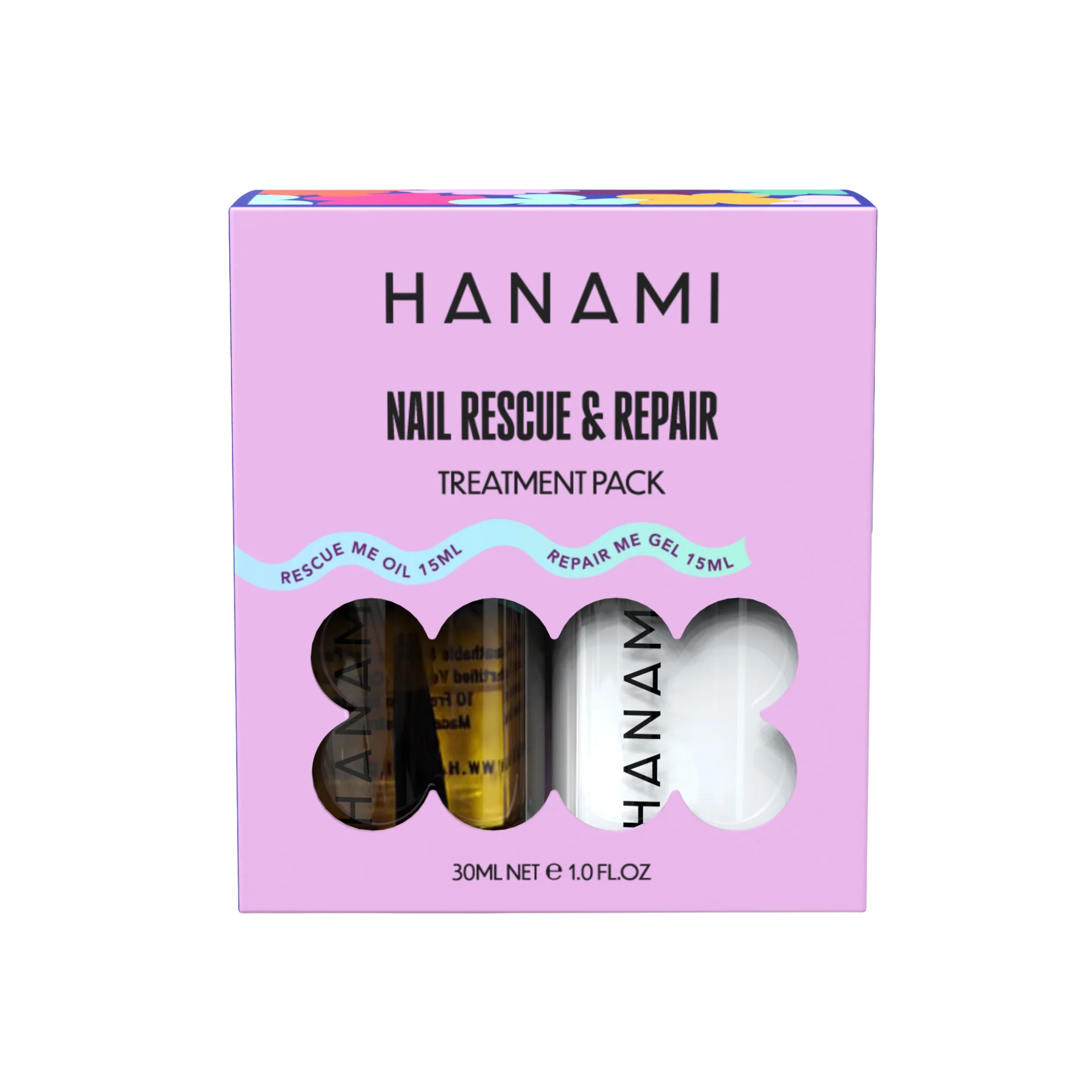 Hanami Nail Rescue and Repair Treatment Pack. Restore dry, damaged nails in 2 steps! Rescue Me Oil nourishes with celery seed extract, while Repair Me Gel strengthens with plant calcium &amp; silica. Australian-made, non-toxic &amp; cruelty-free. Hanami Australian stockist. Free Shipping for orders over 350. Shipping only in Australia Shop now!