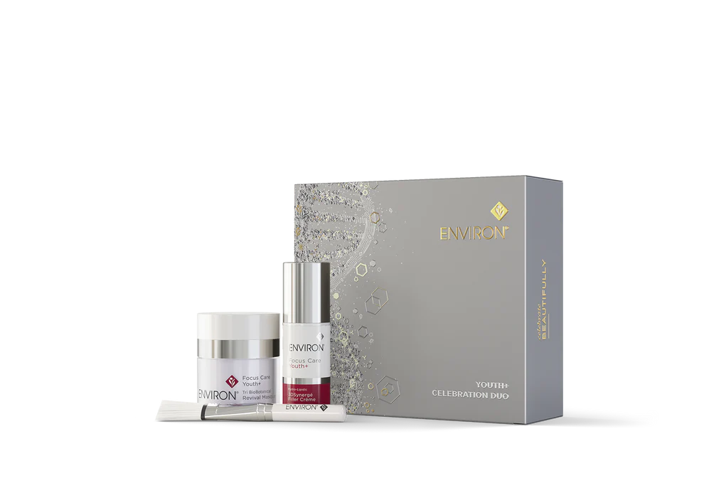 Environ Youth+ Celebration Duo Holiday Packs Sets. Shop Now. Shipping in Australia only. Free Shipping for orders $350+. Environ Australian stockist.