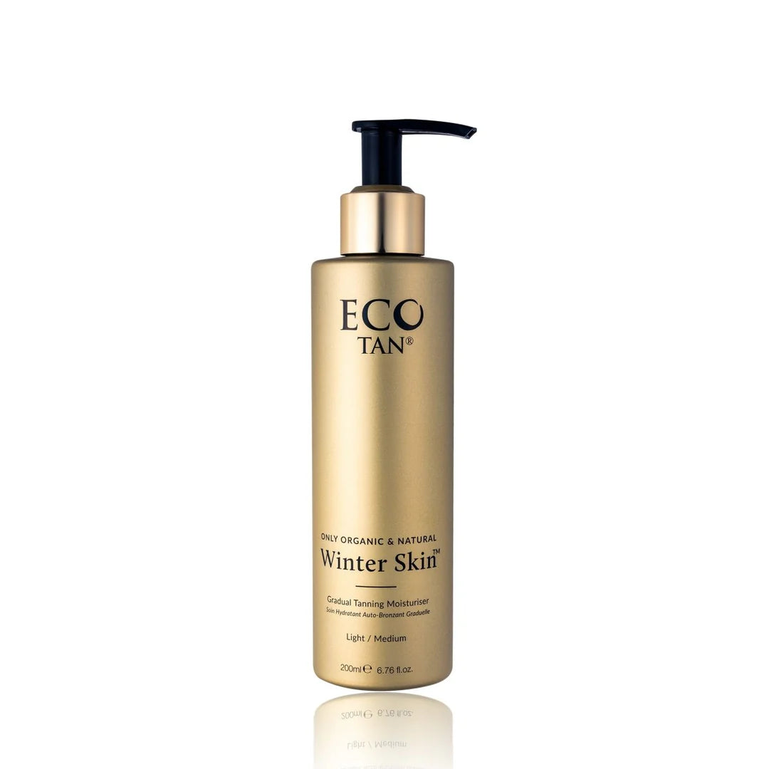 Eco Tan's Winter Skin. Tanning product. A moisturiser and gradual tanner in one, for silky and glowing hydrated skin. Eco Tan Australian stockist. Free Shipping for orders over $350. Shop now.