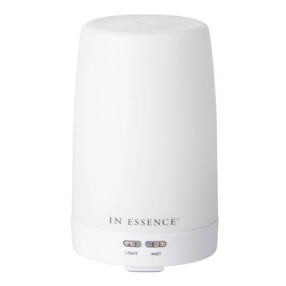White Ultrasonic Diffuser - $69.95 - fine cool mist releases the aromatic properties of In Essence pure essential oils throughout the air