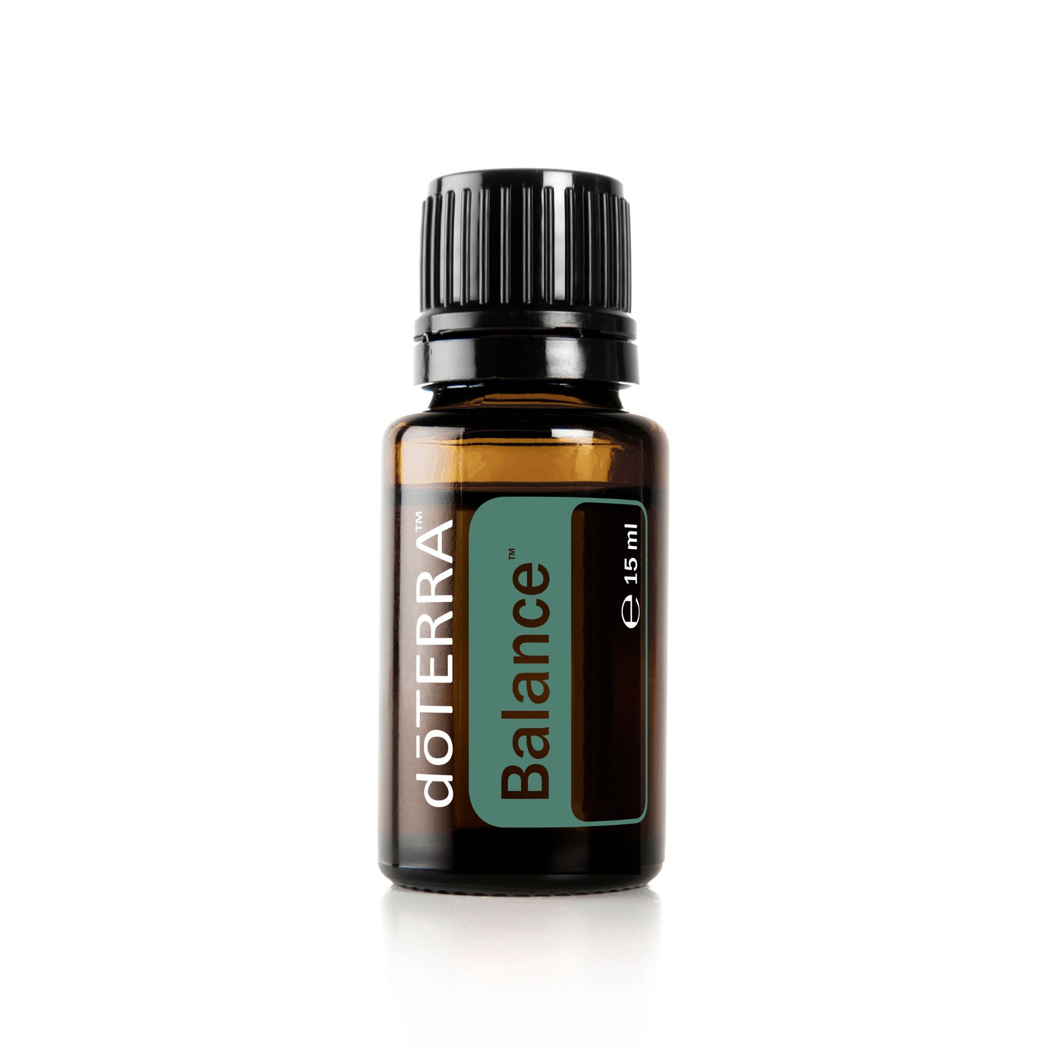 Balance essential oil promotes calm, relaxation, and well-being. Glass bottle, yellow color, 15 ml