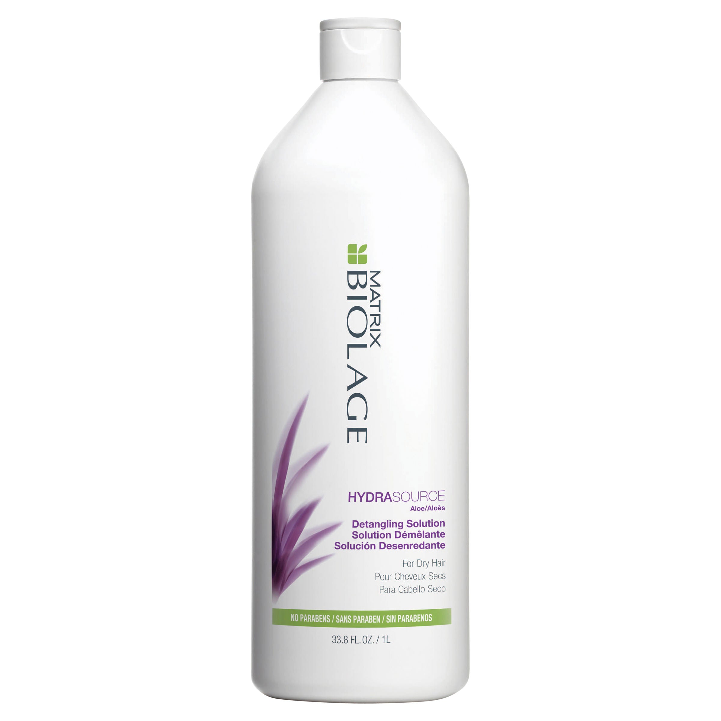 Biolage HydraSource Detangling solution for dry hair helps optimize moisture balance for healthy looking hair, detangles and controls static for less frizz and flyaways.