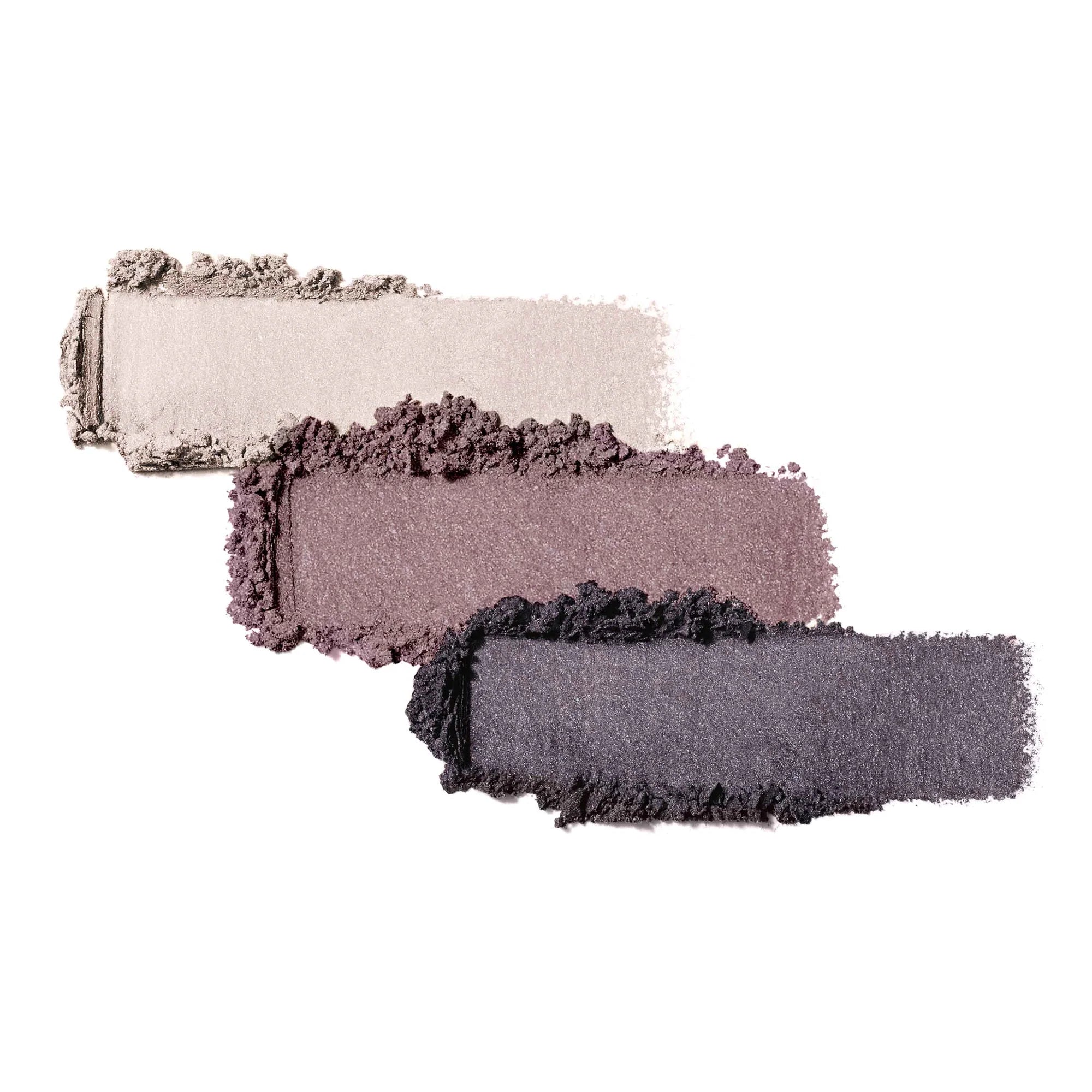 Jane Iredale's PurePressed® Eye Shadow Triple shade Sundown - pale pearl grey, pearl grey purple, shimmery grey