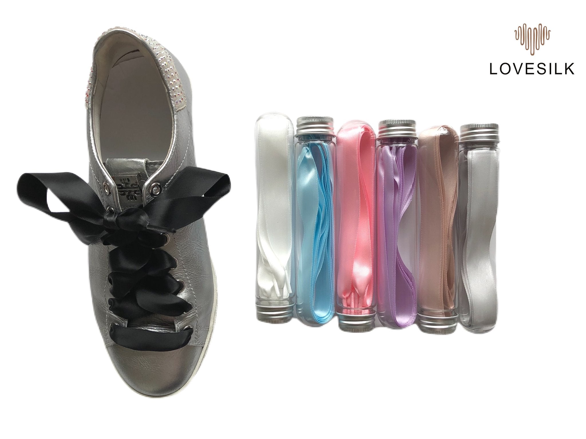 LoveSilk Silky Shoe Laces - color Black - $14.00