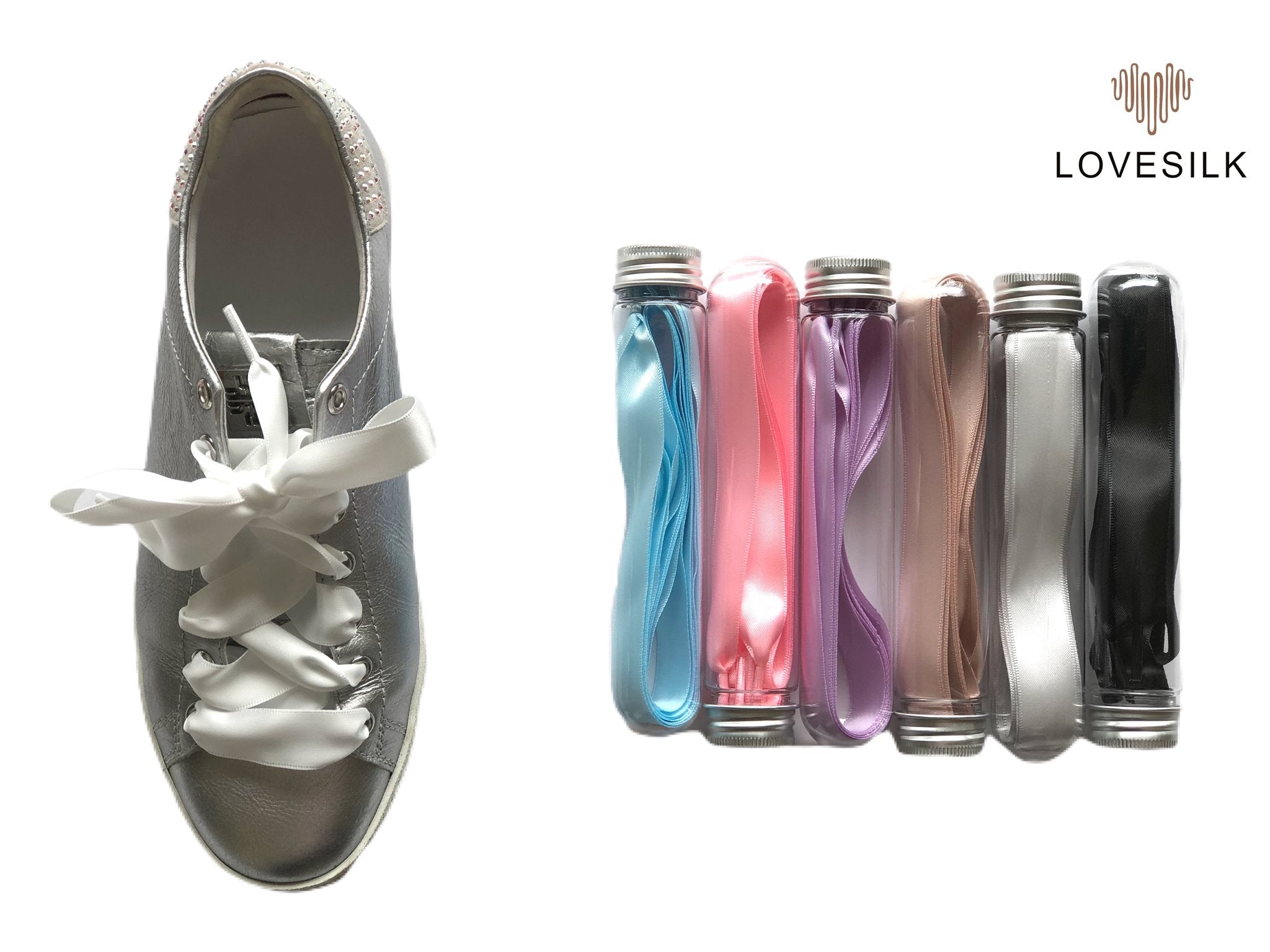 LoveSilk Silky Shoe Laces - color White - $14.00