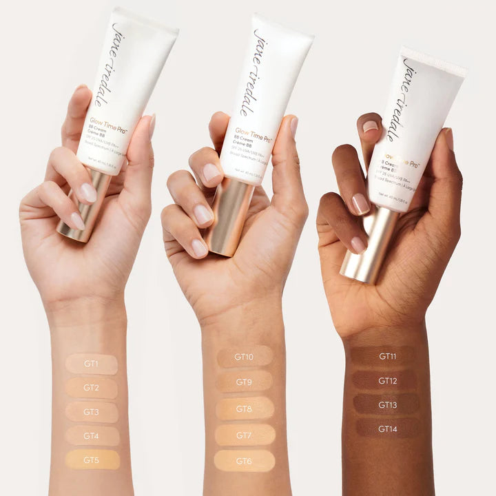 Jane Iredale's Glow Time Pro™ BB Cream SPF 25 Chart of sahde recommendations